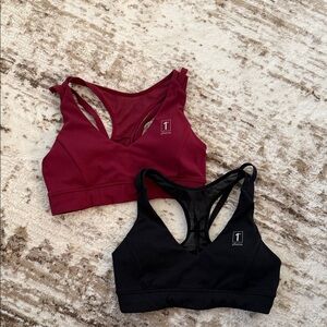 1st phorm Women's Racerback Sports Bra - Burgundy and Black